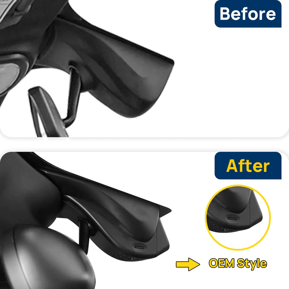 Vorher-Nachher Vergleich: Xplywi 2K/1080P Doppel Dashcam Autokamera Kompatibel mit Ferrari 488 2015-2018, diskrete OEM-Installation