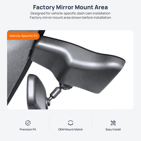 Factory mirror mount area for Hyundai Elantra N CN7 dash cam installation