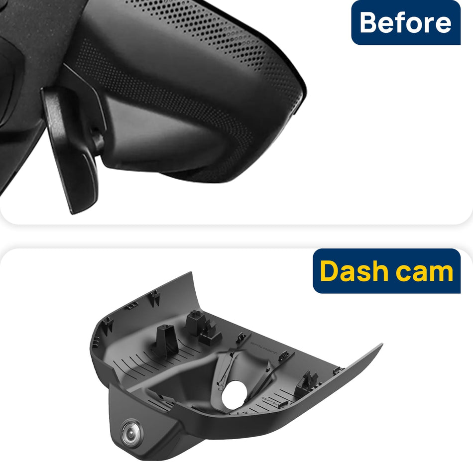 Vorher-Nachher Vergleich: Xplywi 4K/1080P Doppel Dashcam Autokamera Kompatibel mit Lynk & Co 09 2021-2025, diskrete OEM-Installation