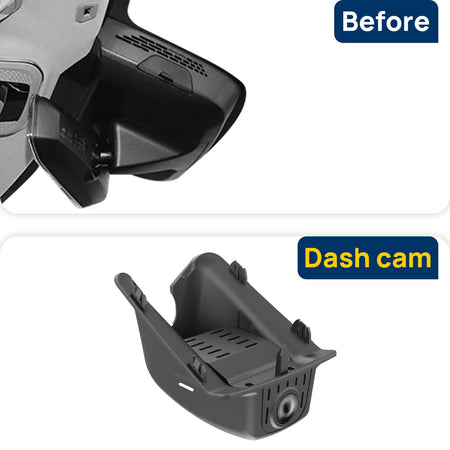 Vorher-Nachher Vergleich: Xplywi 2K/1080P Doppel Dashcam Autokamera Kompatibel mit Lynk & Co 05 2020-2022, diskrete OEM-Installation