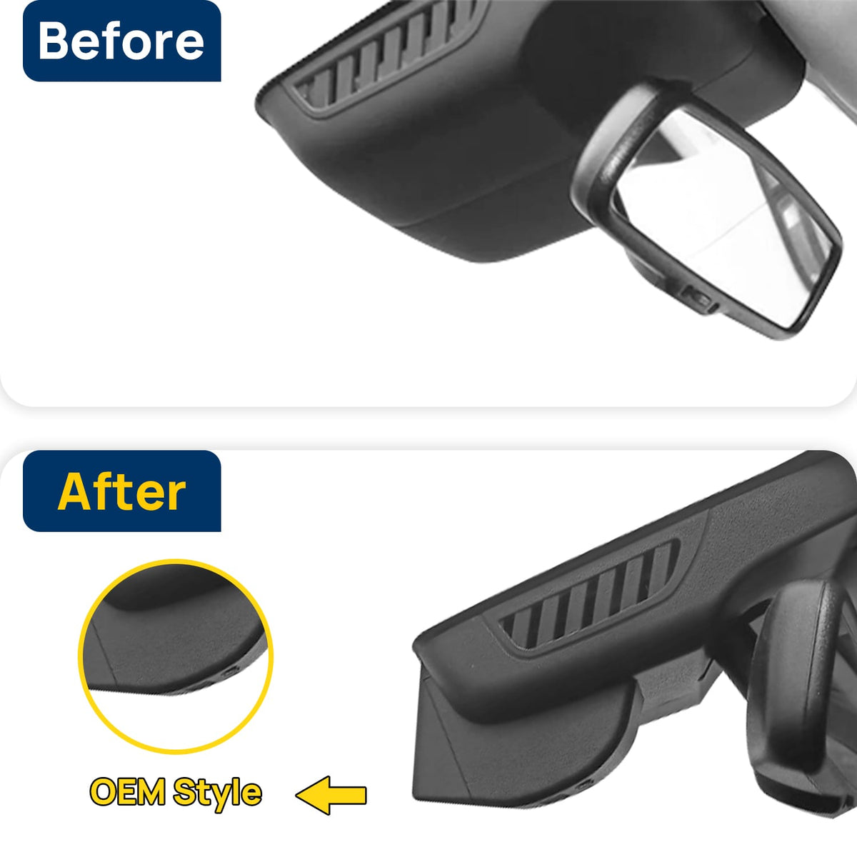 Vorher-Nachher Vergleich: Xplywi 2K Frontkamera Dashcam Kompatibel mit Roewe MG RX5 2016-2022, diskrete OEM-Installation