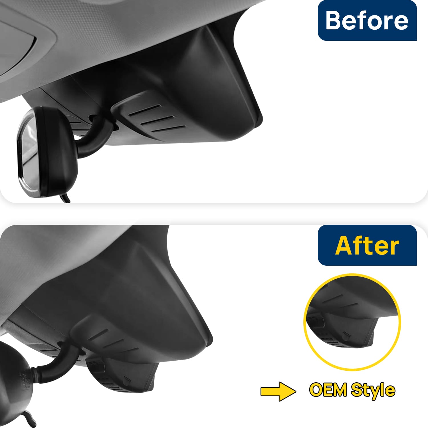 Vorher-Nachher Vergleich: Xplywi 2K Frontkamera Dashcam Kompatibel mit Haval H7 2015-2021, diskrete OEM-Installation