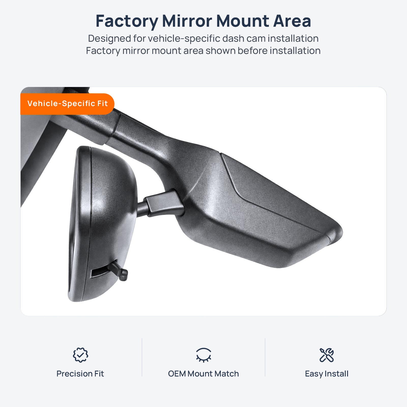 Factory mirror mount area for Chery Tiggo 5x (Tiggo 4 Pro) dash cam installation