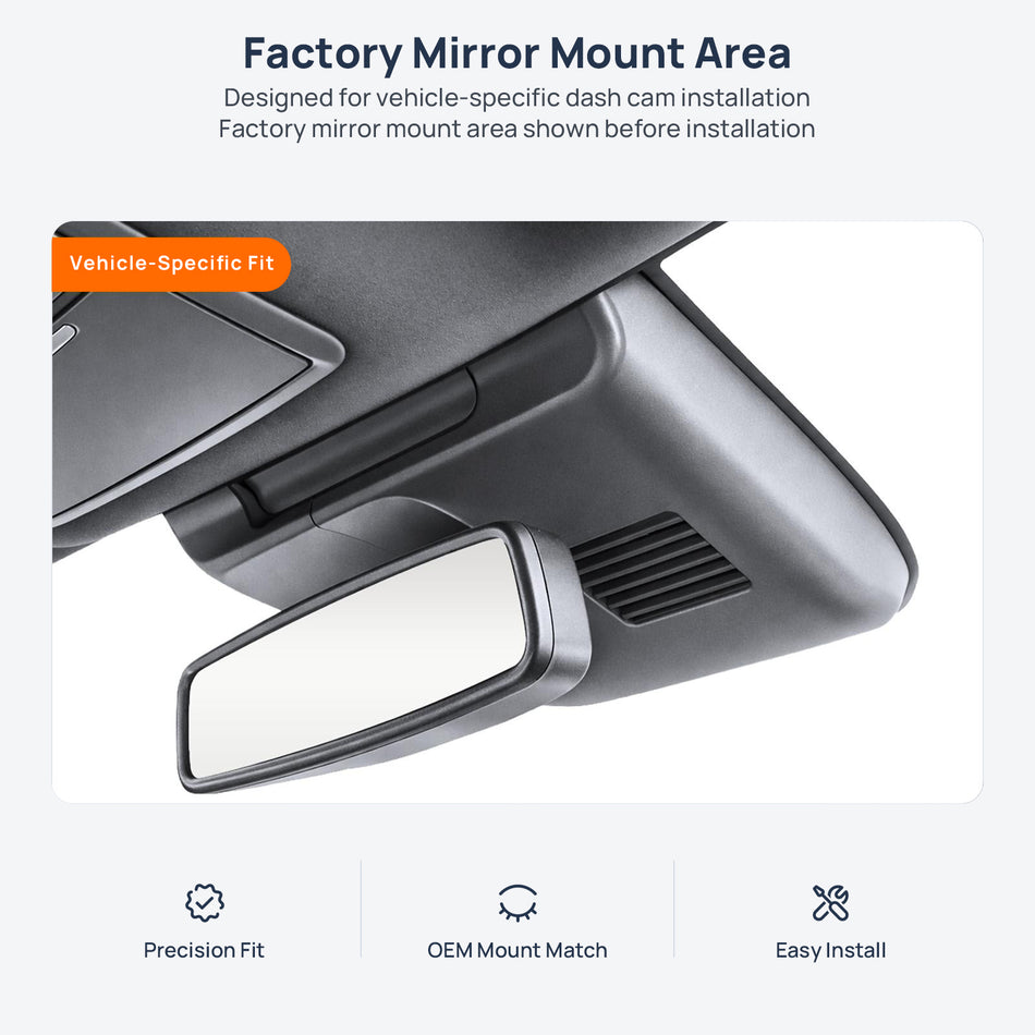 Factory mirror mount area for Mazda6 GL dash cam installation