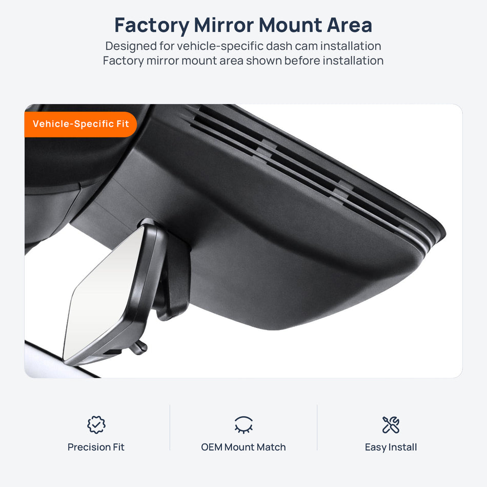 Factory mirror mount area for BYD Seal 06 DM-i Wagon dash cam installation