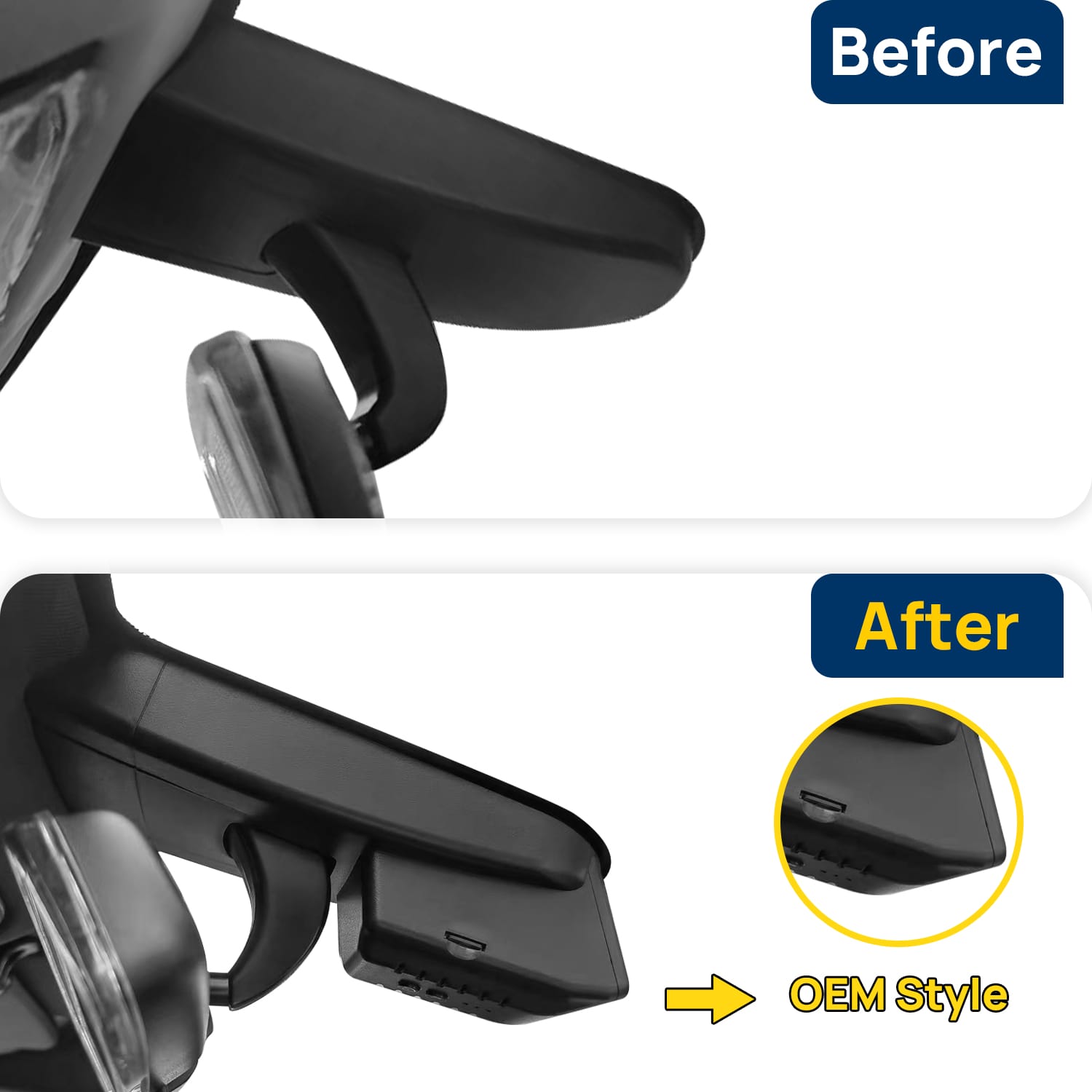 Vorher-Nachher Vergleich: Xplywi 2K Frontkamera Dashcam Kompatibel mit JETOUR T2 2023-2025, diskrete OEM-Installation