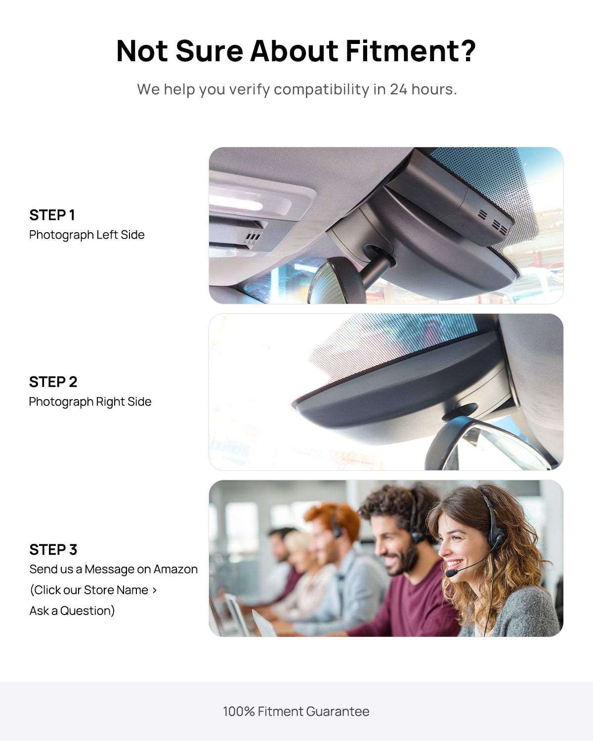 Fitment check guide: take photos of the left and right mirror cover and contact support to verify compatibility