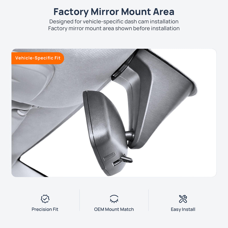 Factory mirror mount area for Wuling Victory dash cam installation