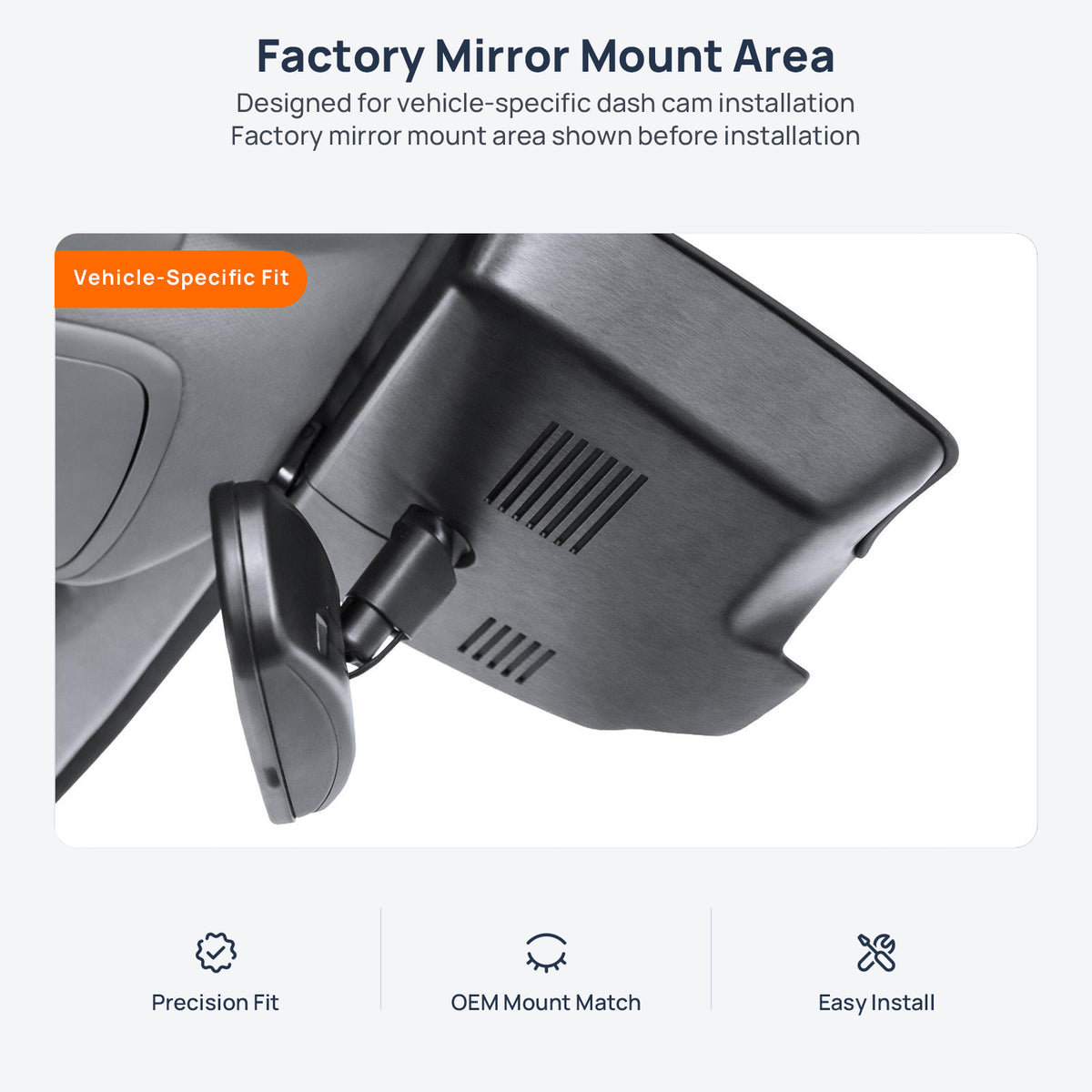 Factory mirror mount area for TANK 400 Hi4-T (PHEV) dash cam installation