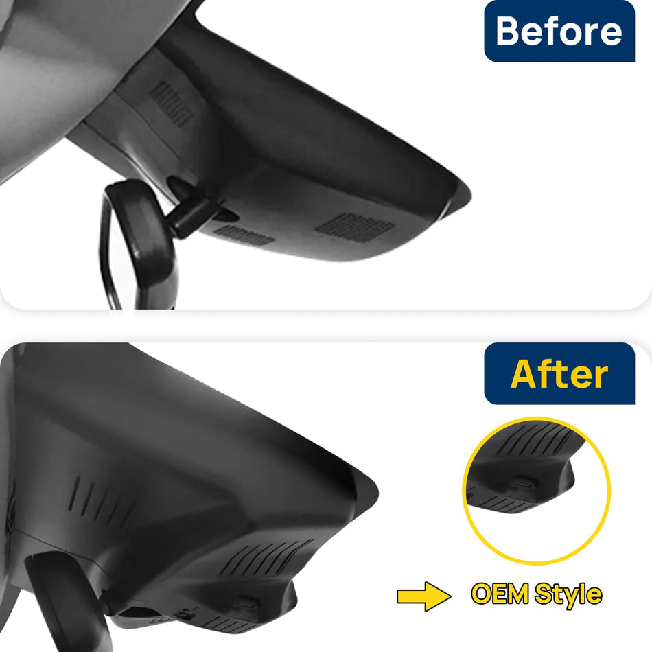 Vorher-Nachher Vergleich: Xplywi 2K Frontkamera Dashcam Kompatibel mit Dongfeng Fengshen Aeolus AX7 Shine MAX A9 2020-2025, diskrete OEM-Installation