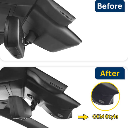 Vorher-Nachher Vergleich: Xplywi 1080P Frontkamera Dashcam Kompatibel mit Lexus RX 350h 500h RX500h RX350h 2023-2025, diskrete OEM-Installation