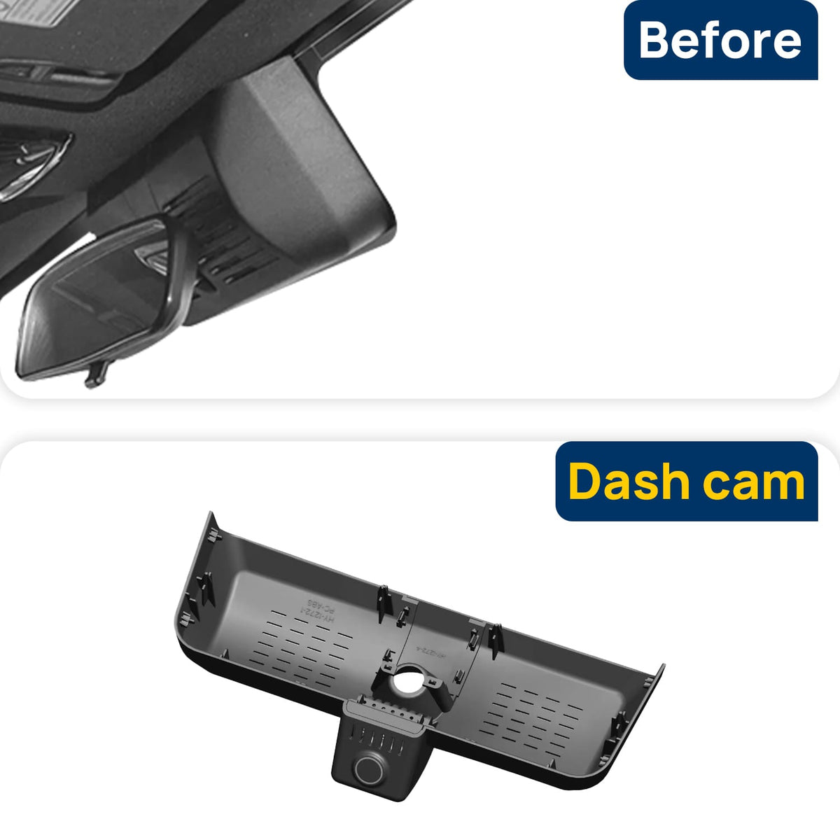 Vorher-Nachher Vergleich: Xplywi 2K Frontkamera Dashcam Kompatibel mit BAIC 212 T01 2025, diskrete OEM-Installation