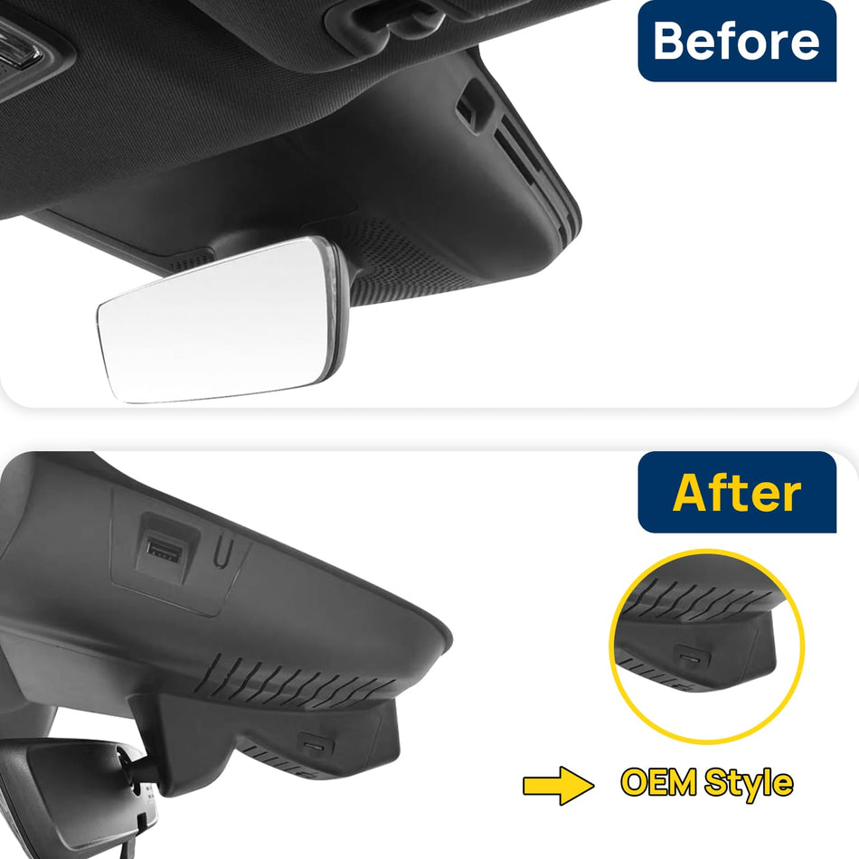 Vorher-Nachher Vergleich: Xplywi 4K/1080P Doppel Dashcam Autokamera Kompatibel mit Lynk & Co Z20 2025, diskrete OEM-Installation