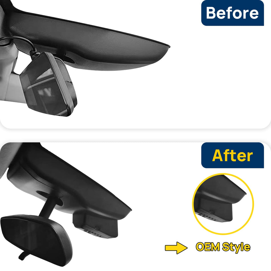 Vorher-Nachher Vergleich: Xplywi 2K/1080P Doppel Dashcam Autokamera Kompatibel mit Toyota Corolla Cross XG10 2020-2022, diskrete OEM-Installation