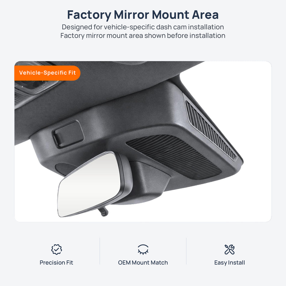 Factory mirror mount area for ARCFOX Alpha S5 dash cam installation