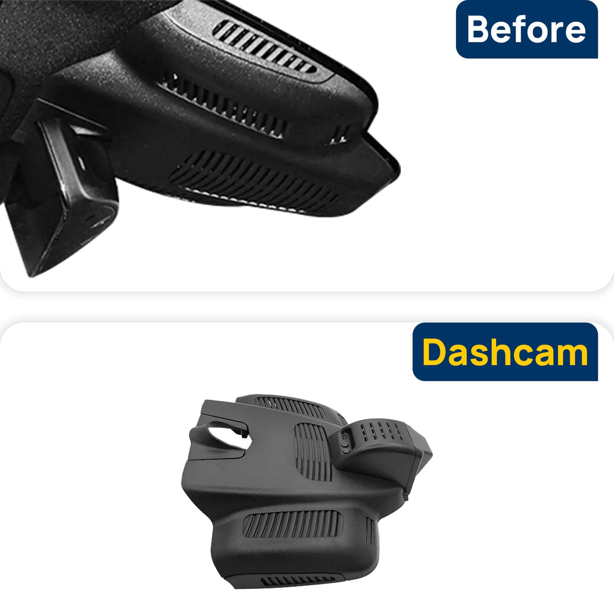 Vorher-Nachher Vergleich: Xplywi 1080P Frontkamera Dashcam Kompatibel mit Mercedes-Benz AMG GT50 GT53 GT63 C190 2019-2021, diskrete OEM-Installation