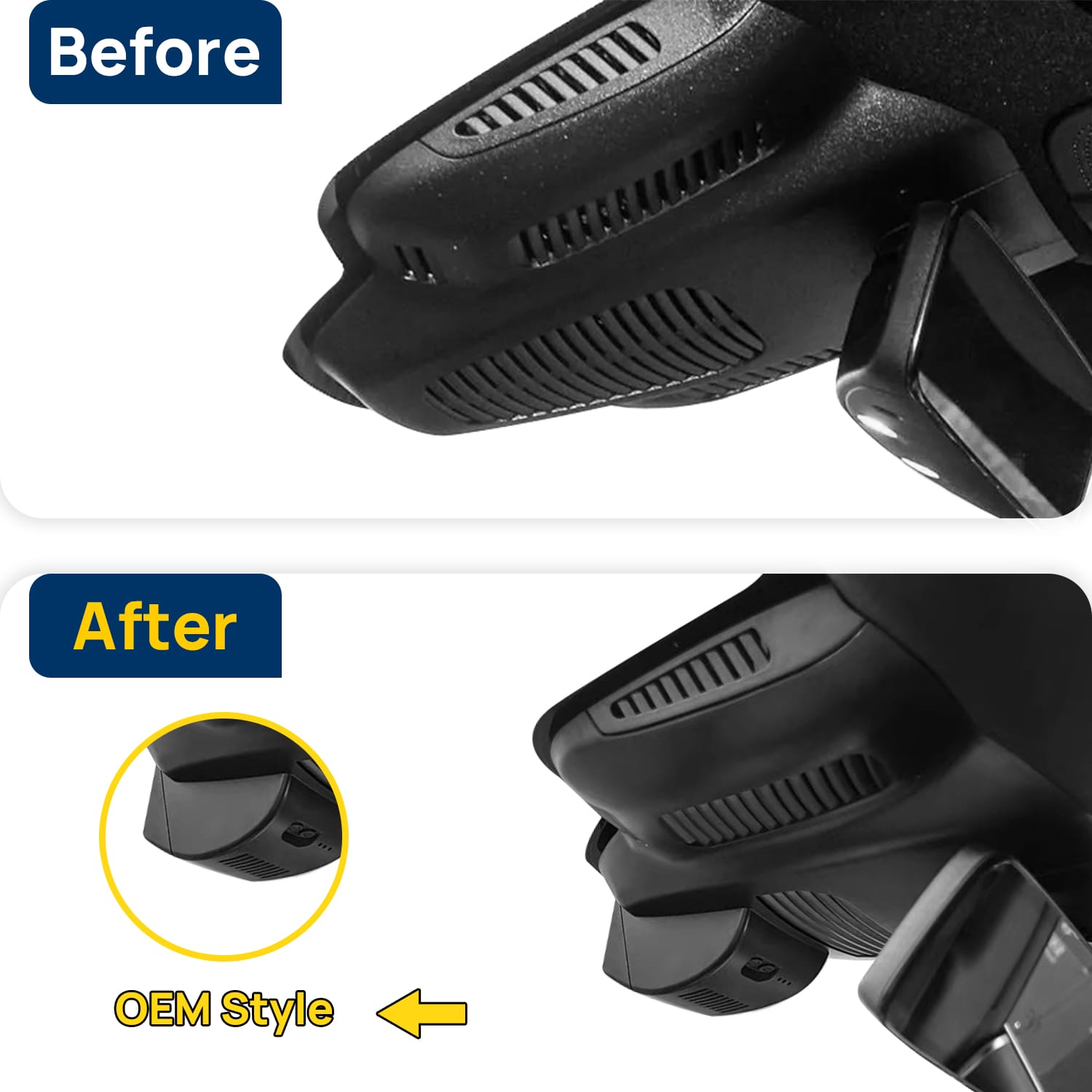 Vorher-Nachher Vergleich: Xplywi 2K/1080P Doppel Dashcam Autokamera Kompatibel mit Mercedes-Benz CLS300 CLS350 W218 2017-2019, diskrete OEM-Installation