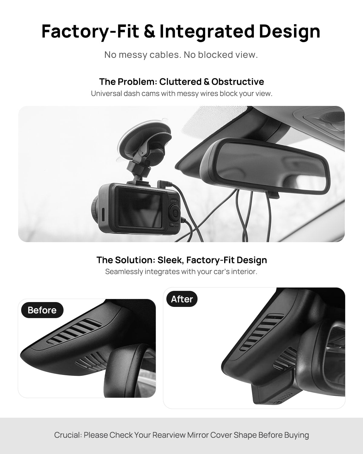 Before vs after installation on Mercedes-Benz GLC260 GLC250 GLC300 X253 Coupe C253 2017-2022, versteckte Installation, WiFi, Super Nachtsicht, WDR, 170¡ã Weitwinkel,...