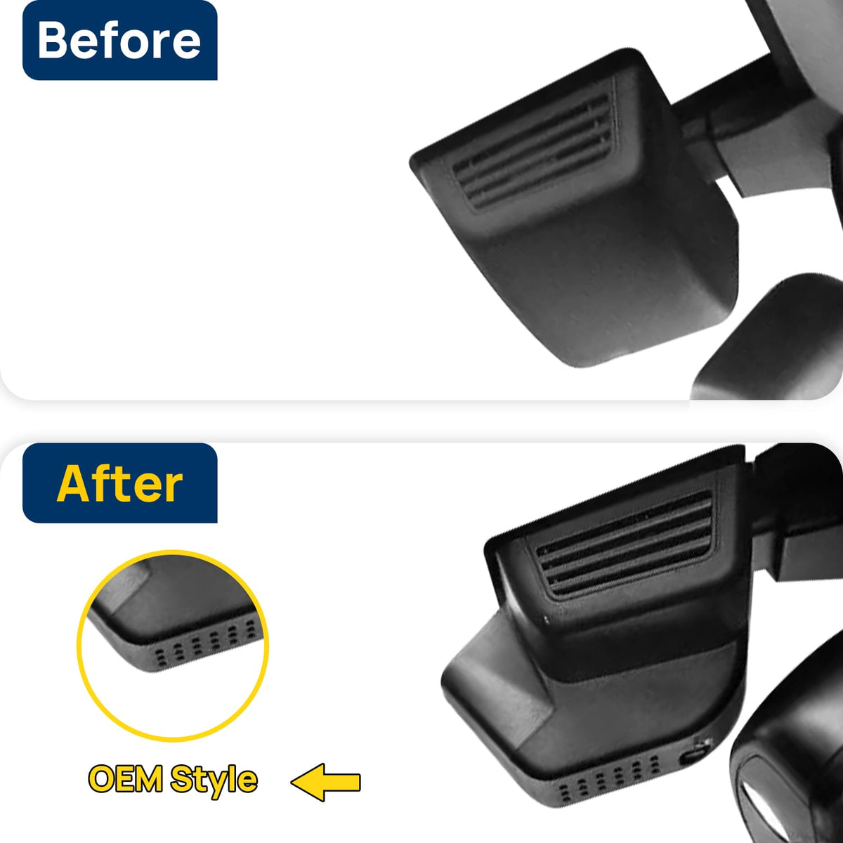 Vorher-Nachher Vergleich: Xplywi 4K Frontkamera Dashcam Kompatibel mit Mercedes-Benz G-Class AMG G63 G350 G500 W464 2016-2018, diskrete OEM-Installation