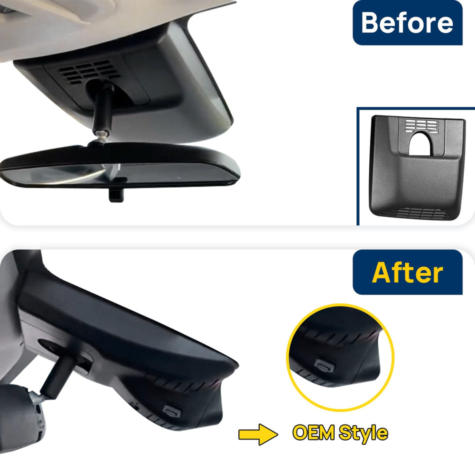 Vorher-Nachher Vergleich: Xplywi 4K/1080P Doppel Dashcam Autokamera Kompatibel mit Toyota Corolla Cross XG10 2023 2024, diskrete OEM-Installation
