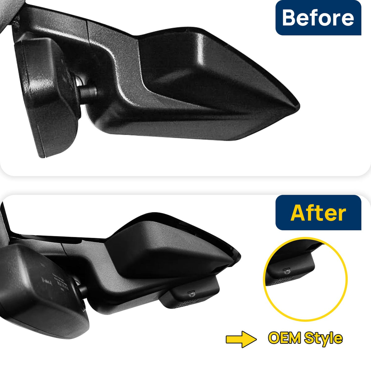 Vorher-Nachher Vergleich: Xplywi 4K Frontkamera Dashcam Kompatibel mit Ford Mondeo 2015-2020, diskrete OEM-Installation