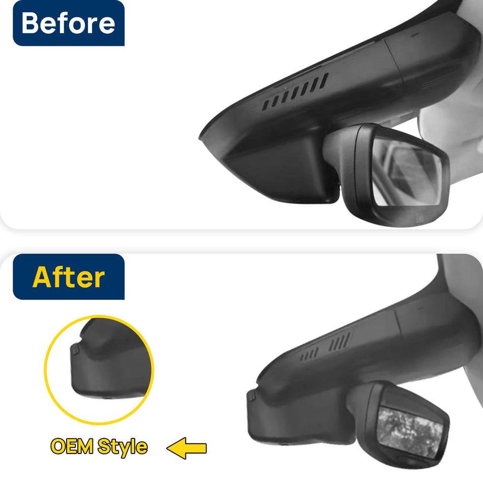 Vorher-Nachher Vergleich: Xplywi 2K Frontkamera Dashcam Kompatibel mit Maserati Ghibli Quattroporte M157 M156 2013-2024, diskrete OEM-Installation