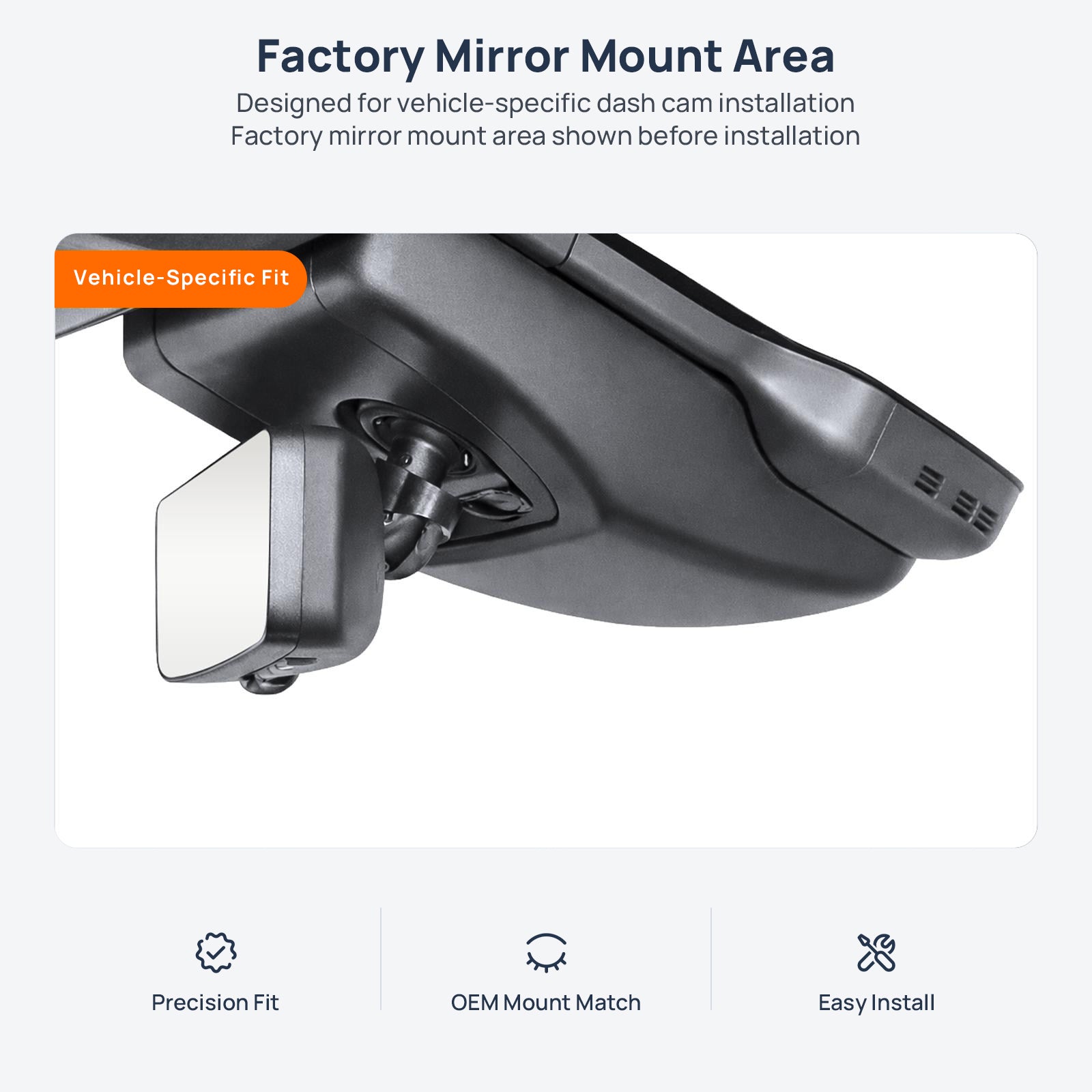 Factory mirror mount area for Toyota Alphard (Vellfire) AH30 dash cam installation