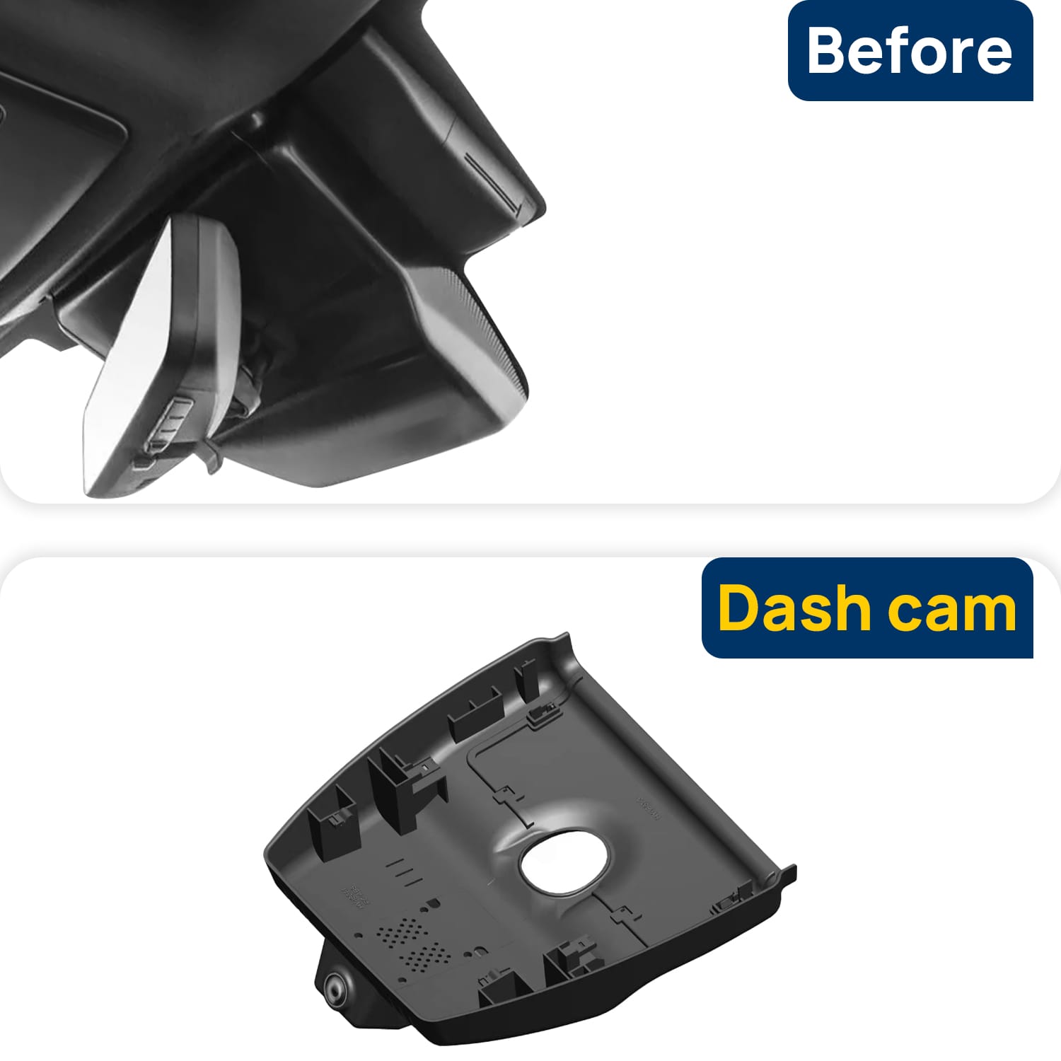 Vorher-Nachher Vergleich: Xplywi 1080P Frontkamera Dashcam Kompatibel mit Toyota Crown 2023-2025 (S230/S235/S236/S238), diskrete OEM-Installation