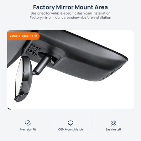 Factory mirror mount area for Toyota Allion E210 dash cam installation