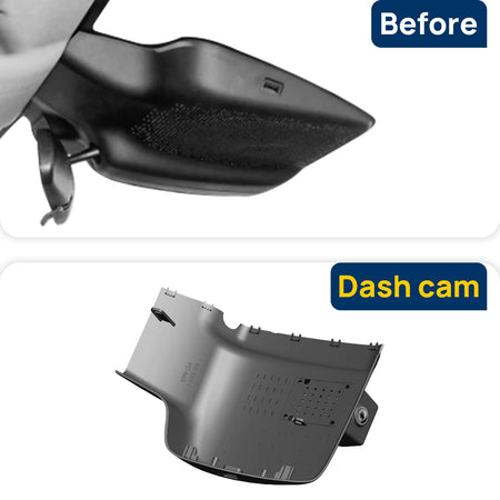 Vorher-Nachher Vergleich: Xplywi 2K/1080P Doppel Dashcam Autokamera Kompatibel mit GAC AION V Plus 2021-2023, diskrete OEM-Installation