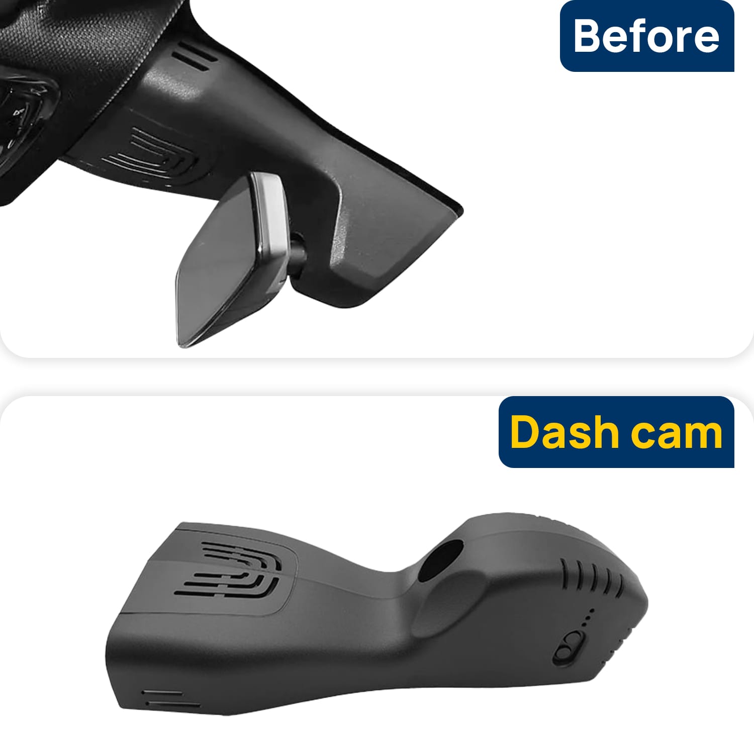 Vorher-Nachher Vergleich: Xplywi 4K/1080P Doppel Dashcam Autokamera Kompatibel mit BMW X6 G06 2020-2023, diskrete OEM-Installation