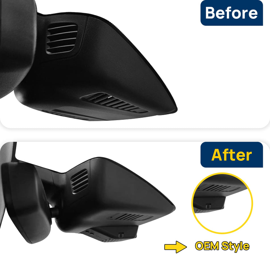 Vorher-Nachher Vergleich: Xplywi 4K/1080P Doppel Dashcam Autokamera Kompatibel mit Ford Mondeo 2015-2019, diskrete OEM-Installation