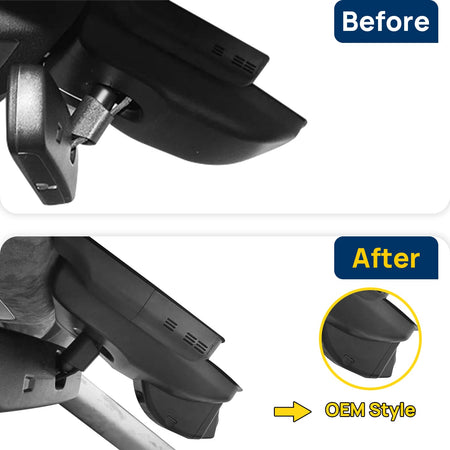 Vorher-Nachher Vergleich: Xplywi 1080P Frontkamera Dashcam Kompatibel mit Lexus ES ES250 ES300h ES350 2019-2025, diskrete OEM-Installation