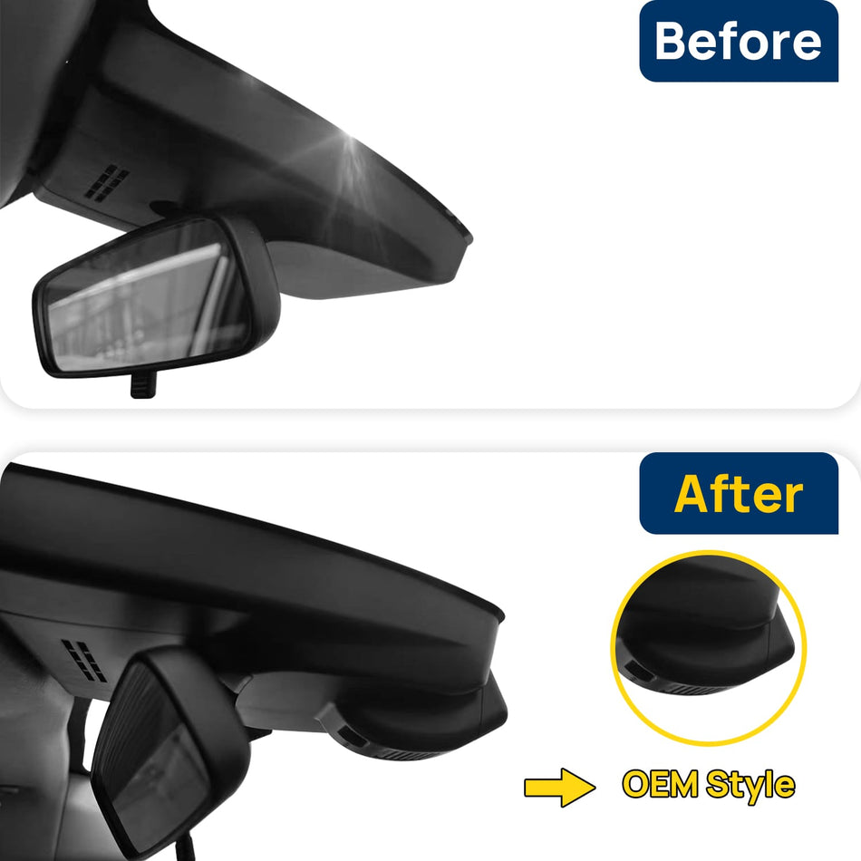 Vorher-Nachher Vergleich: Xplywi 1080P Frontkamera Dashcam Kompatibel mit Toyota Corolla Cross XG10 2023-2025, diskrete OEM-Installation