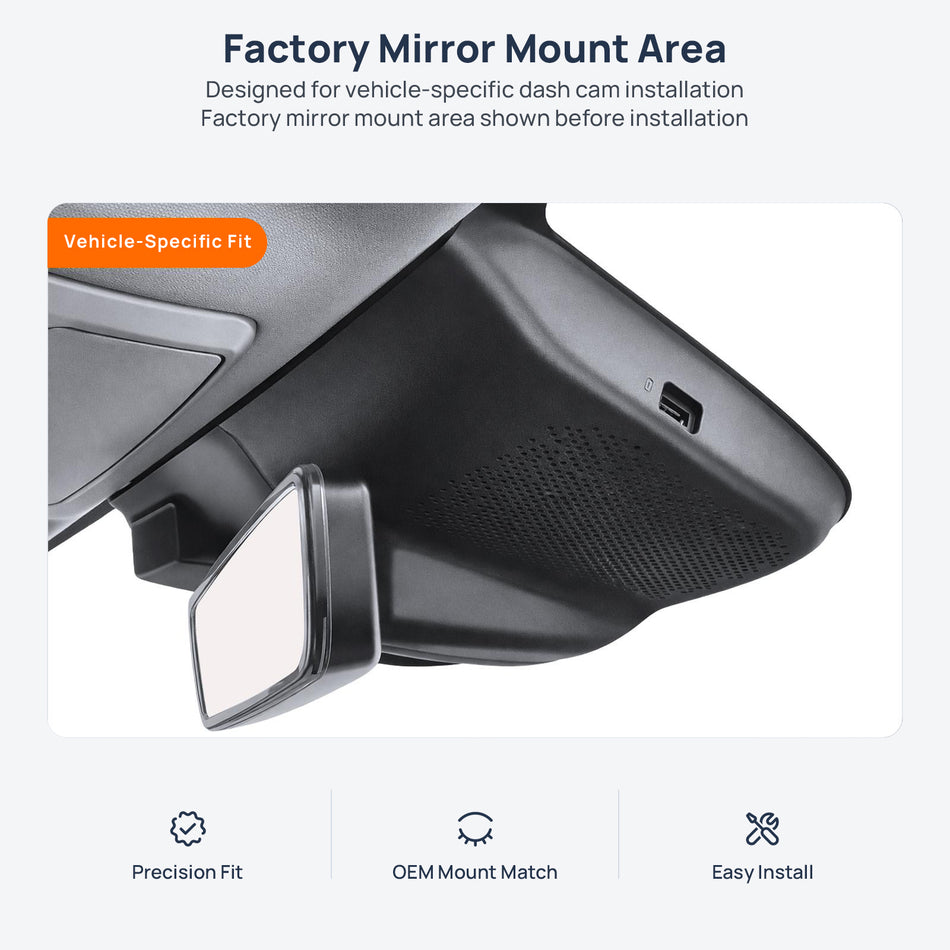 Factory mirror mount area for AION S (AION S Plus) dash cam installation