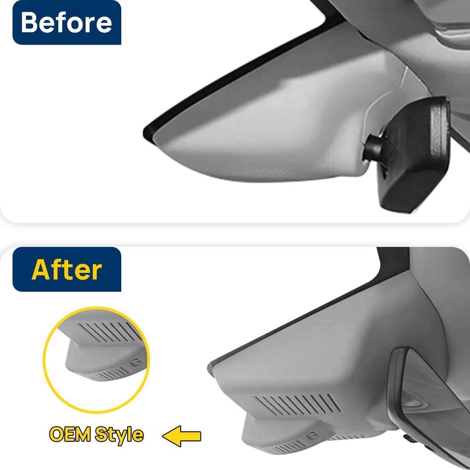 Vorher-Nachher Vergleich: Xplywi 4K/1080P Doppel Dashcam Autokamera Kompatibel mit Leapmotor C11 2021-2025, diskrete OEM-Installation