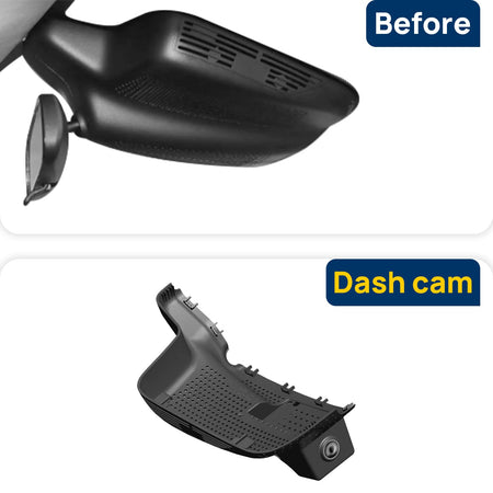 Vorher-Nachher Vergleich: Xplywi 2K/1080P Doppel Dashcam Autokamera Kompatibel mit GAC AION V 2021-2023, diskrete OEM-Installation