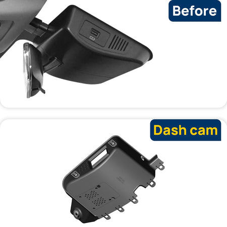 Vorher-Nachher Vergleich: Xplywi 1080P Frontkamera Dashcam Kompatibel mit Chery Tiggo 8 2019, diskrete OEM-Installation