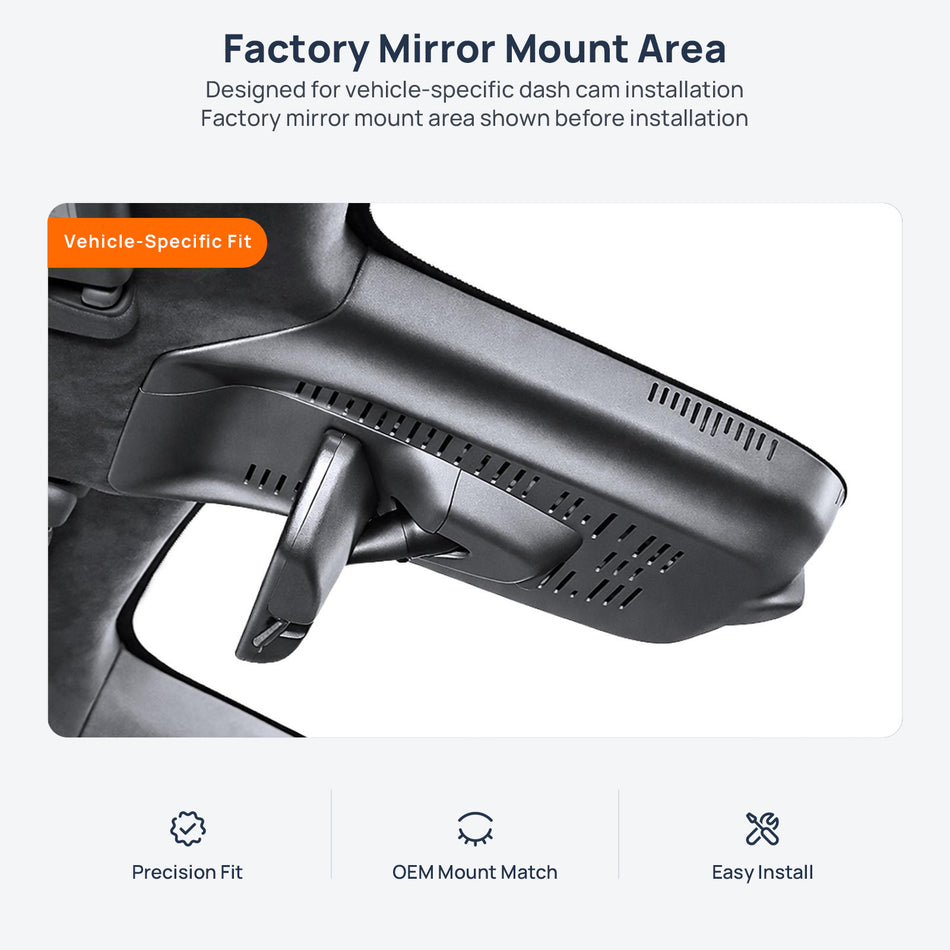 Factory mirror mount area for Geely Galaxy Starshine 8 dash cam installation