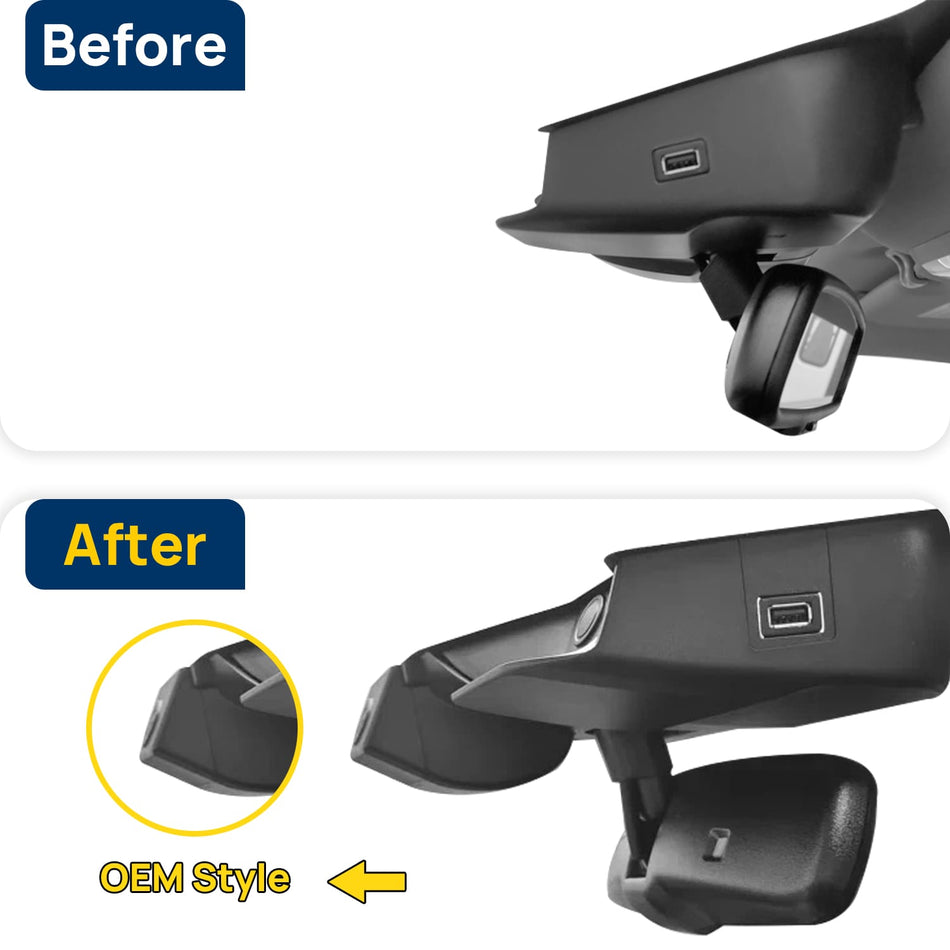 Vorher-Nachher Vergleich: Xplywi 2K Frontkamera Dashcam Kompatibel mit GWM P Series Poer Pao 2020, diskrete OEM-Installation