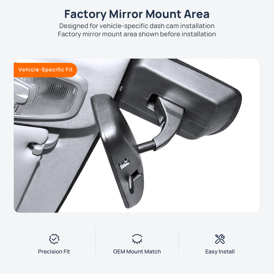 Factory mirror mount area for Wuling Almaz dash cam installation