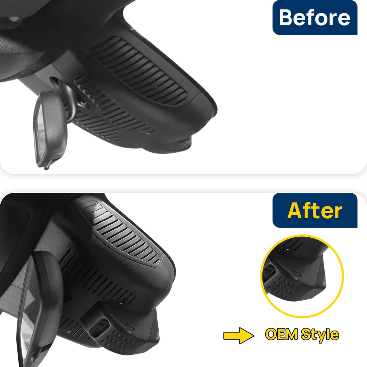 Vorher-Nachher Vergleich: Xplywi 1080P Frontkamera Dashcam Kompatibel mit Mercedes-Benz EQB260 X243 2025, diskrete OEM-Installation