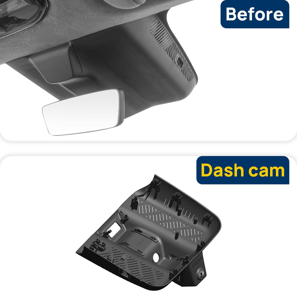 Vorher-Nachher Vergleich: Xplywi 4K/1080P Doppel Dashcam Autokamera Kompatibel mit GAC AION Hyper HT 2023-2025, diskrete OEM-Installation