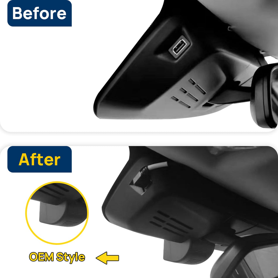 Vorher-Nachher Vergleich: Xplywi 2K/1080P Doppel Dashcam Autokamera Kompatibel mit Haval F7x 2021-2023, diskrete OEM-Installation