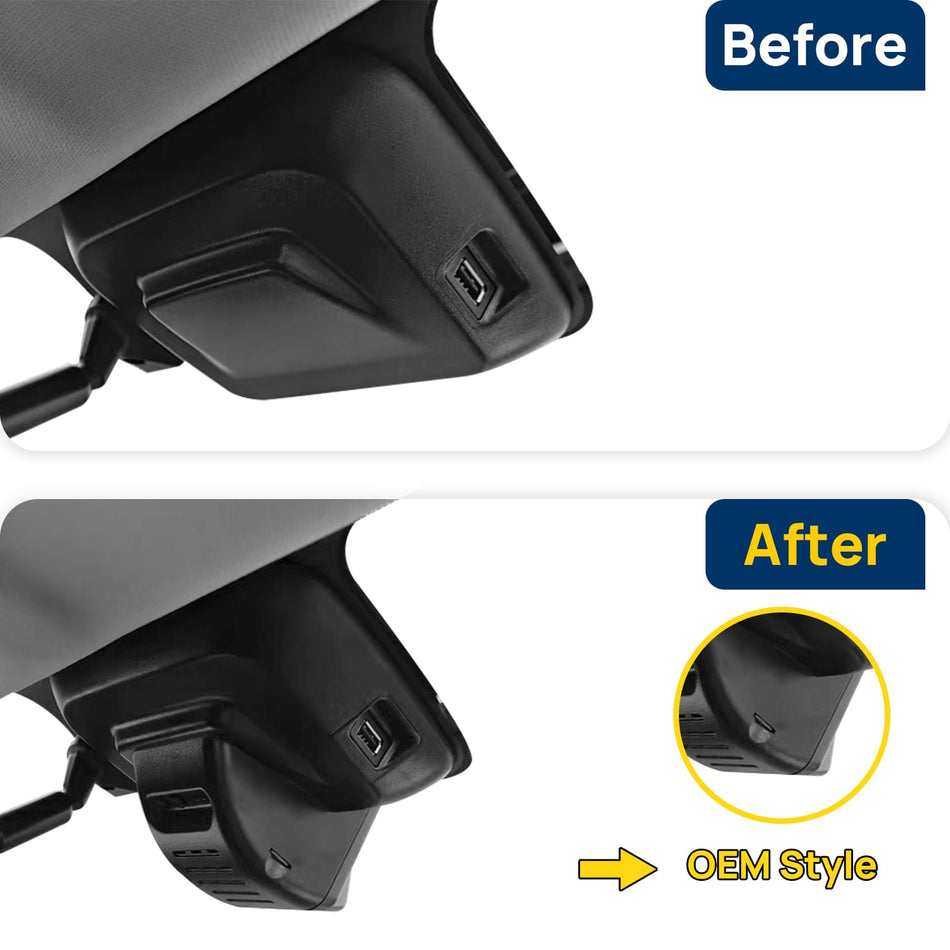 Vorher-Nachher Vergleich: Xplywi 4K/1080P Doppel Dashcam Autokamera Kompatibel mit Haval H6 GT H6S Chitu Jolion Pro 2020-2025, diskrete OEM-Installation