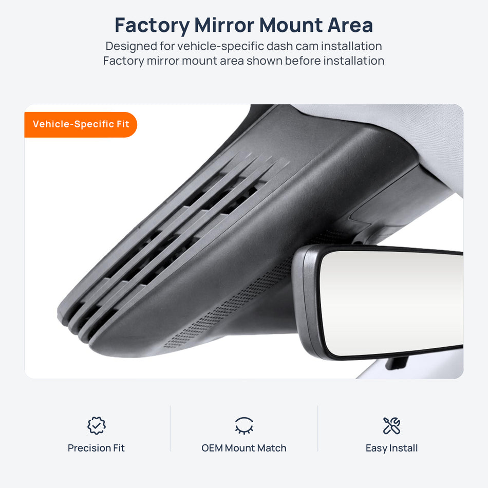 Factory mirror mount area for smart #3 dash cam installation