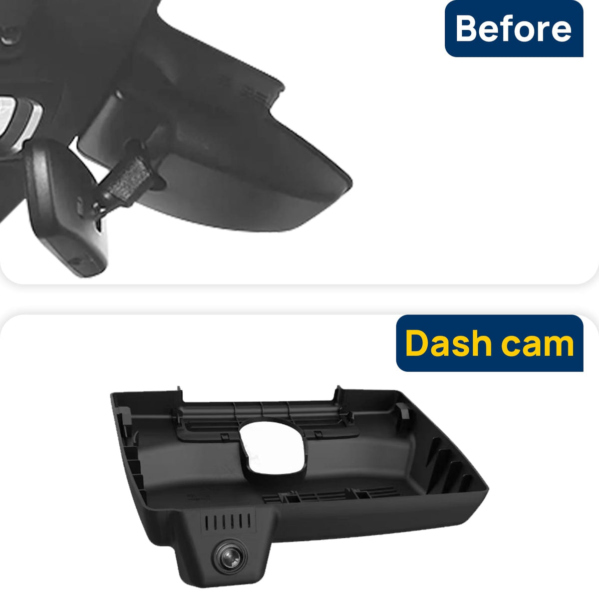 Vorher-Nachher Vergleich: Xplywi 2K/1080P Doppel Dashcam Autokamera Kompatibel mit Lexus LS XF50 LS500 LS350 LS500h 2021-2024, diskrete OEM-Installation