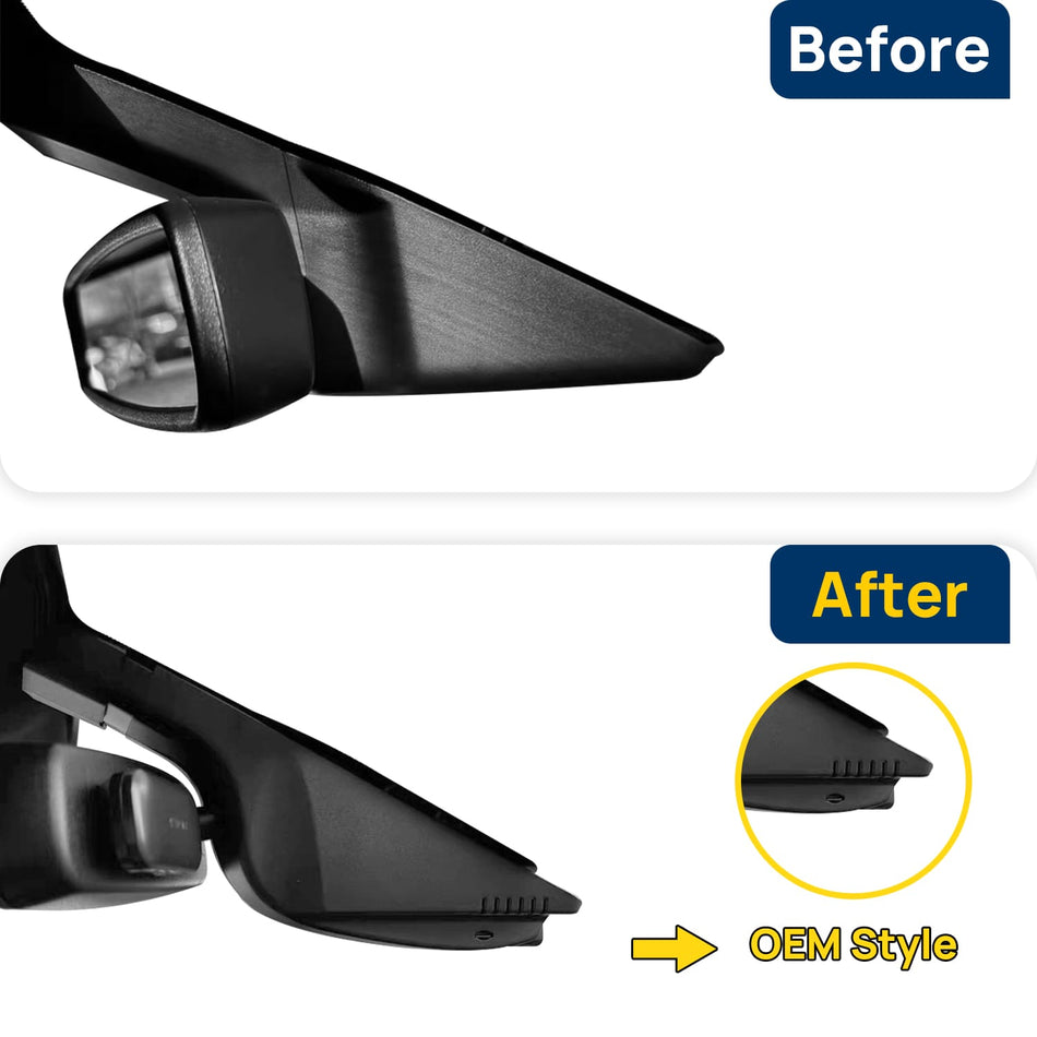 Vorher-Nachher Vergleich: Xplywi 1080P Frontkamera Dashcam Kompatibel mit Ford Everest 2015, diskrete OEM-Installation