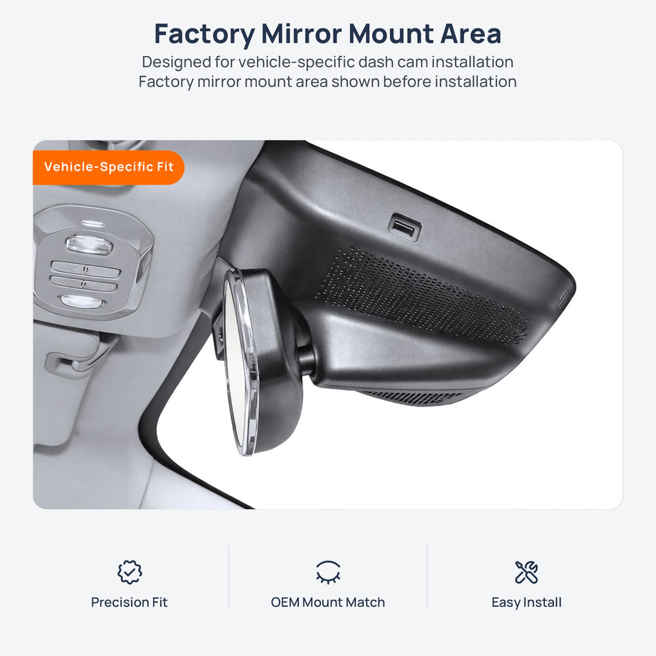 Factory mirror mount area for AION S Plus (AION S Max) dash cam installation