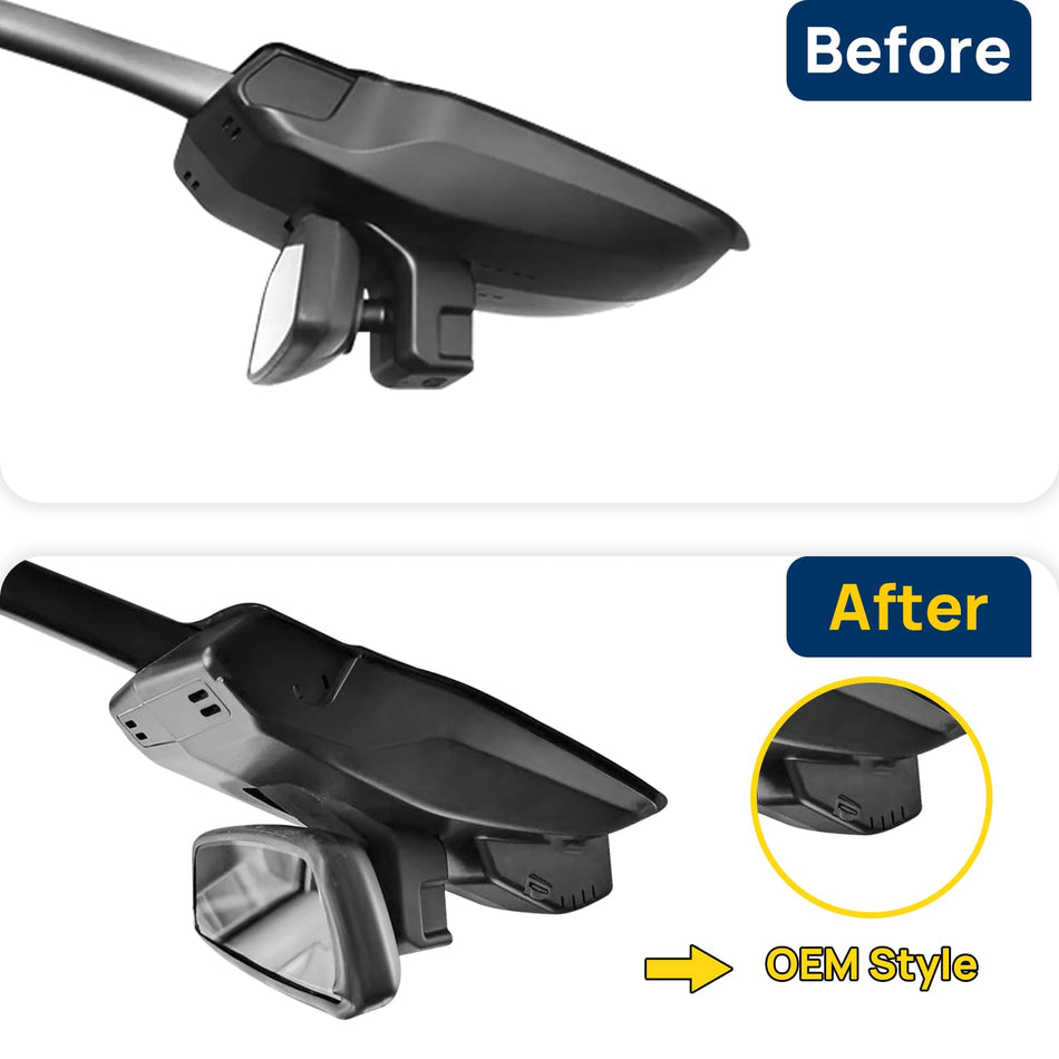 Vorher-Nachher Vergleich: Xplywi 4K/1080P Doppel Dashcam Autokamera Kompatibel mit XPENG G3 G3i Xiaopeng 2019-2022, diskrete OEM-Installation